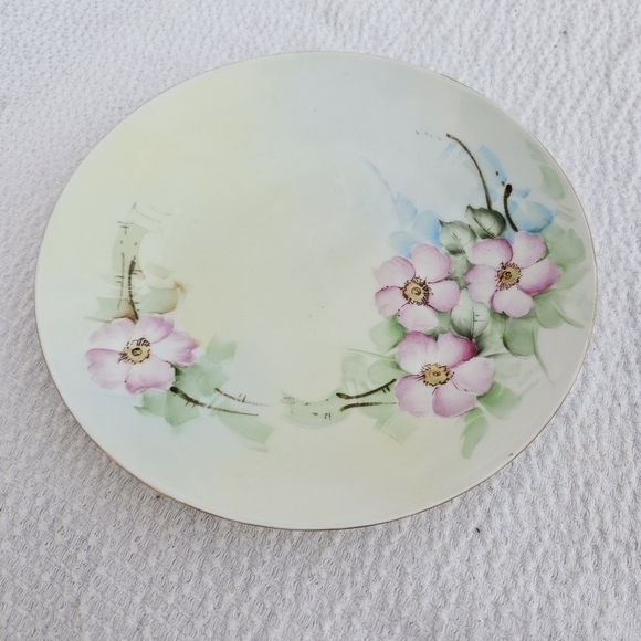 Thomas Bavaria Collectors Porcelain Plate Pink Flowers gold rim plate size 7.5" - Picture 4 of 10